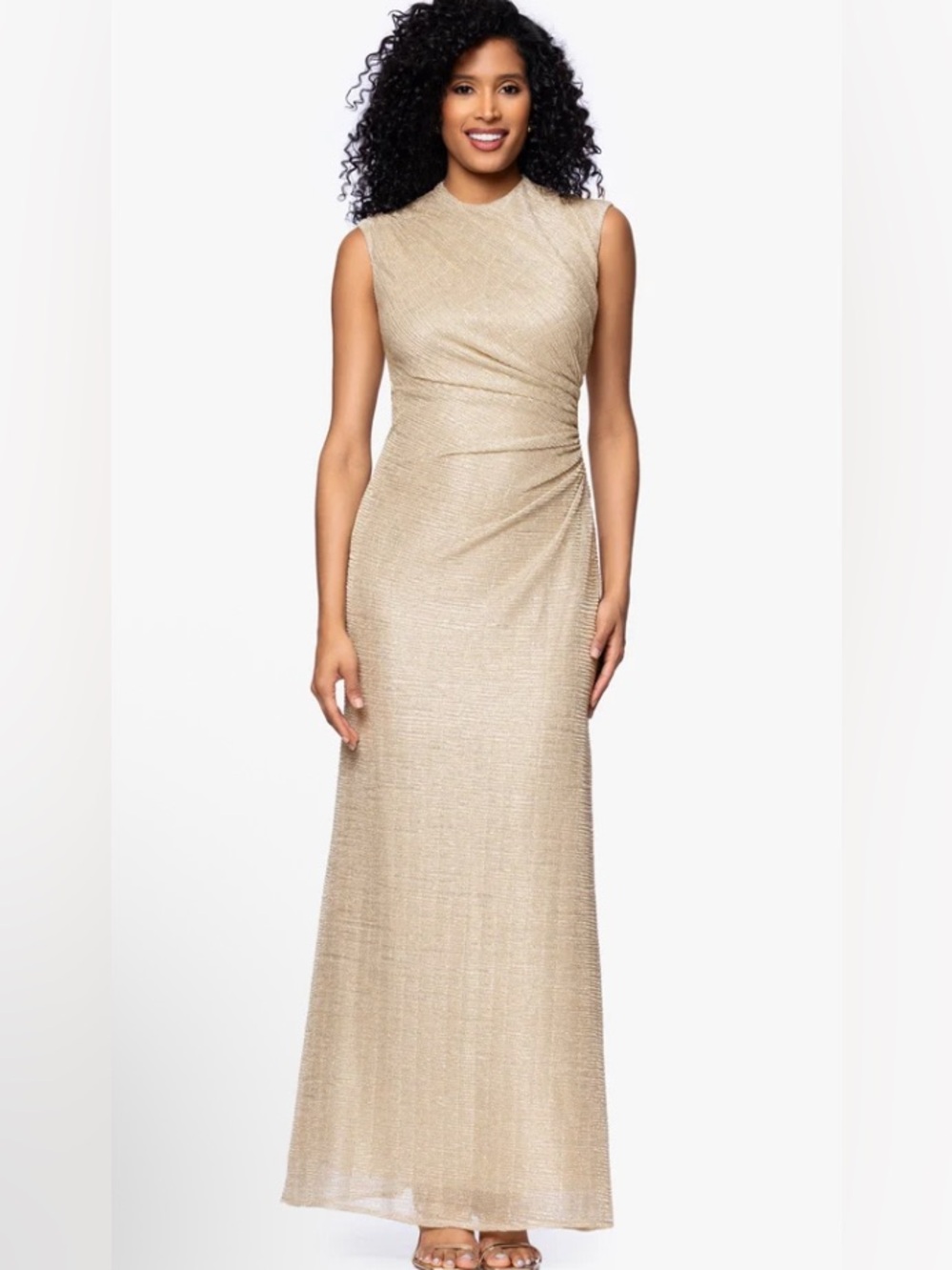 Betsey and Adam women’s gold maxi dress size 8
